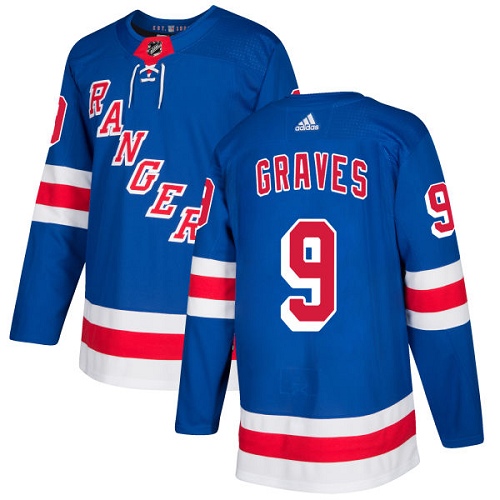 Adidas Men New York Rangers 9 Adam Graves Royal Blue Home Authentic Stitched NHL Jersey